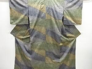 抽象模様織り出し手織り紬着物